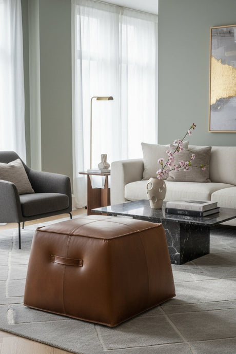 Leather Inspired Cube Ottoman by Splendido Aspen, alternate view 2