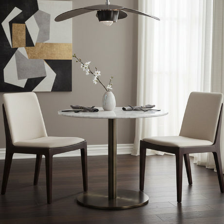 Round Carrara Marble Bistro Table by Splendido Enco Dining Table, alternate view 2