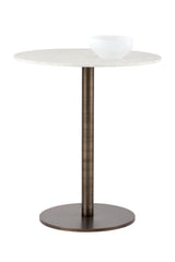 Round White Marble Bar Table by Splendido Enco Dining Table, alternate view 3