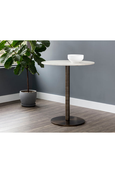 Round White Marble Bar Table by Splendido Enco Dining Table, alternate view 6