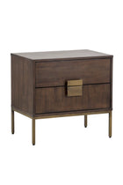 Acacia Wood 2-Drawer Nightstand by Splendido Jade, alternate view 3