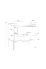 Acacia Wood 2-Drawer Nightstand by Splendido Jade, alternate view 14