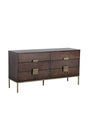 Dark Acacia Veneer 6-Drawer Dresser by Splendido Jade