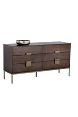 Dark Acacia Veneer 6-Drawer Dresser by Splendido Jade, alternate view 3