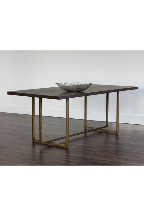 Contemporary Wood & Brass Dining Table by Splendido Jade, alternate view 7