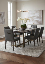Contemporary Wood & Brass Dining Table by Splendido Jade, alternate view 2