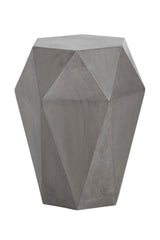 Gray Faceted Indoor/Outdoor End Table by Splendido Constance Side Table
