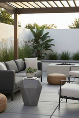 Gray Faceted Indoor/Outdoor End Table by Splendido Constance Side Table, alternate view 2