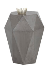 Gray Faceted Indoor/Outdoor End Table by Splendido Constance Side Table, alternate view 3