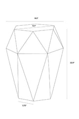 Gray Faceted Indoor/Outdoor End Table by Splendido Constance Side Table, alternate view 9