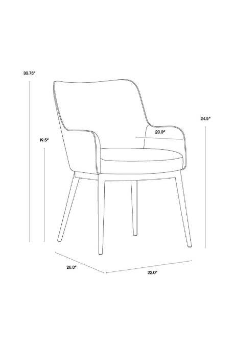 Barrel Back Dining Armchair by Splendido Franklin Dining Chair, alternate view 9