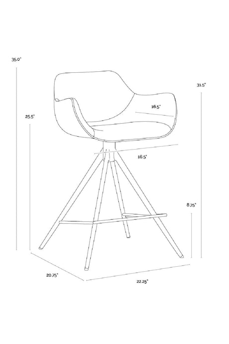 Metal Base Swivel Counter Stool by Splendido Owen, alternate view 9