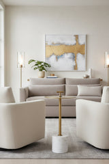 Gold Round End Table by Splendido Sia Side Table, alternate view 2