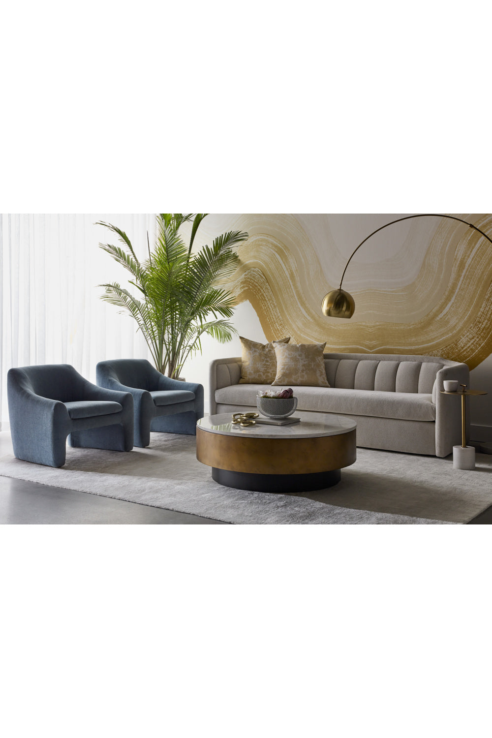 Gold Round End Table by Splendido Sia Side Table, alternate view 7