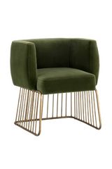 Green Fabric Modern Dining Chair by Splendido Gala