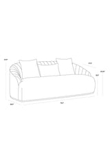Channel-Tufted Velvet Sofa by Splendido Astrid, alternate view 5