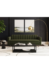 Channeled Green Velvet Sofa by Splendido Yosi, alternate view 7