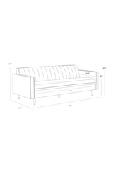 Channeled Green Velvet Sofa by Splendido Yosi, alternate view 8
