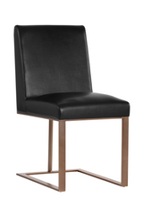 Black Leather Cantilevered Dining Chair by Splendido Dean