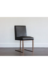 Black Leather Cantilevered Dining Chair by Splendido Dean, alternate view 9