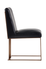 Black Leather Cantilevered Dining Chair by Splendido Dean, alternate view 3