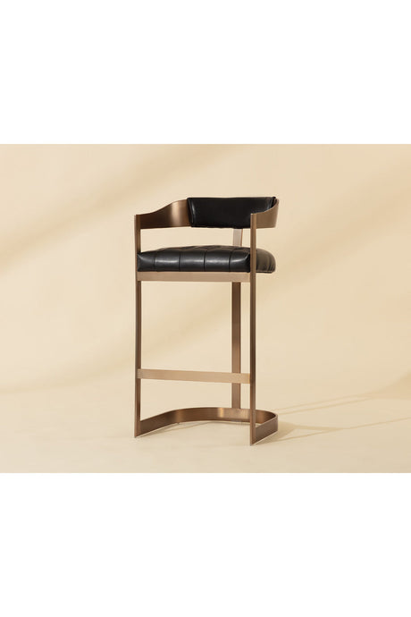 Antique Brass Framed Bar Stool by Splendido Beaumont Barstool, alternate view 9