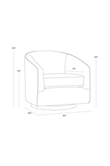 Curved Swivel Lounge Chair by Splendido Hazel Accent Chair, alternate view 42