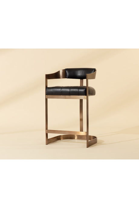 Black Leather T-Shaped Counter Stool by Splendido Beaumont, alternate view 10