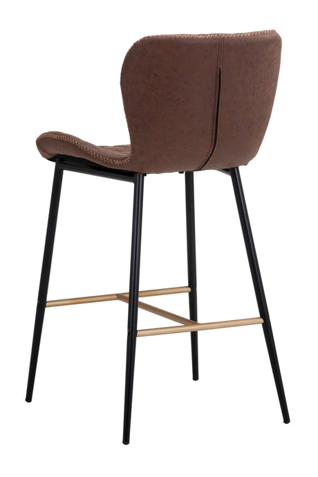 Leather-Look Diamond-Stitched Counter Stools (2) by Splendido Lyla, alternate view 4