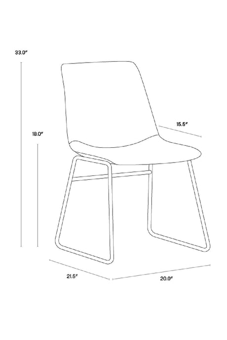Leather Look Mid-Century Dining Chairs (2) by Splendido Cal, alternate view 18