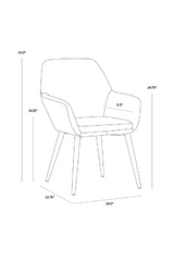 Gray Diamond-Tufted Dining Armchair by Splendido Jayna Dining Chair, alternate view 11