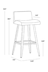 Black Leather Look Counter Stool by Splendido Dani, alternate view 8