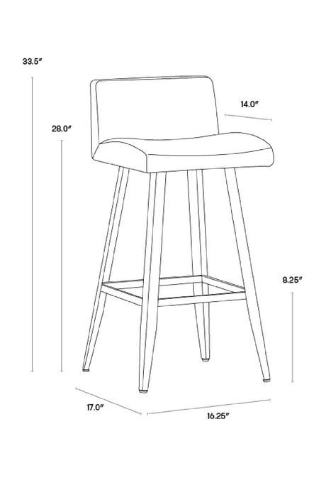 Black Leather Look Counter Stool by Splendido Dani, alternate view 8