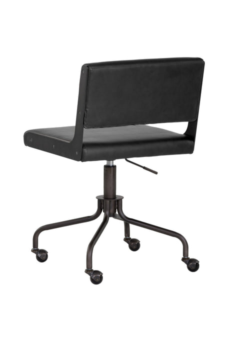 Black Leather Look Office Chair by Splendido Davis, alternate view 4
