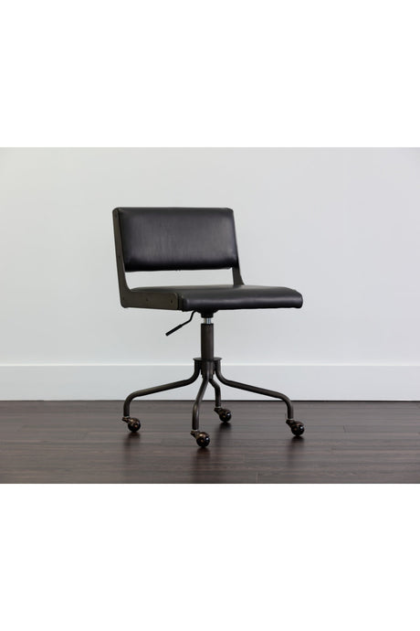 Black Leather Look Office Chair by Splendido Davis, alternate view 8