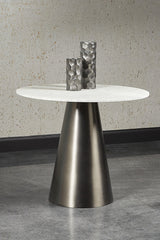 Carrara Marble Round Bistro Table by Splendido Damon Dining Table, alternate view 9