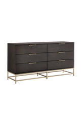 Dark Gray Oak 6-Drawer Dresser by Splendido Rebel, alternate view 3