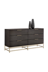 Dark Gray Oak 6-Drawer Dresser by Splendido Rebel, alternate view 4