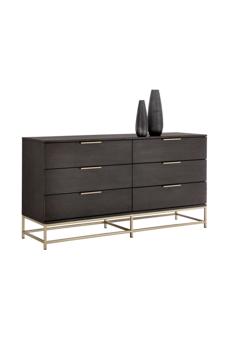 Dark Gray Oak 6-Drawer Dresser by Splendido Rebel, alternate view 4