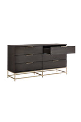 Dark Gray Oak 6-Drawer Dresser by Splendido Rebel, alternate view 5