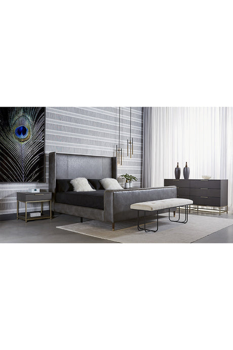 Dark Gray Oak 6-Drawer Dresser by Splendido Rebel, alternate view 9