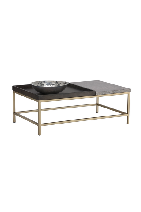 Wooden Tray Marble Coffee Table by Splendido Arden, alternate view 3
