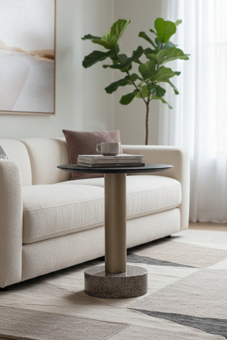 Black Oak Top End Table by Splendido Monaco Side Table, alternate view 2