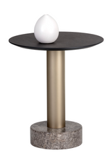 Black Oak Top End Table by Splendido Monaco Side Table, alternate view 3