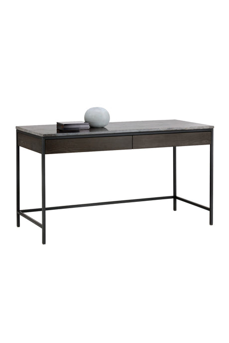 Gray Marble 2-Drawer Console Table by Splendido Stamos, alternate view 3