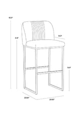 Gray Runch-Back Bar Stool by Splendido Nevin Barstool, alternate view 7
