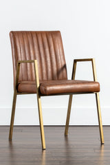 Channeled Leather Look Dining Chair by Splendido Homer, alternate view 9