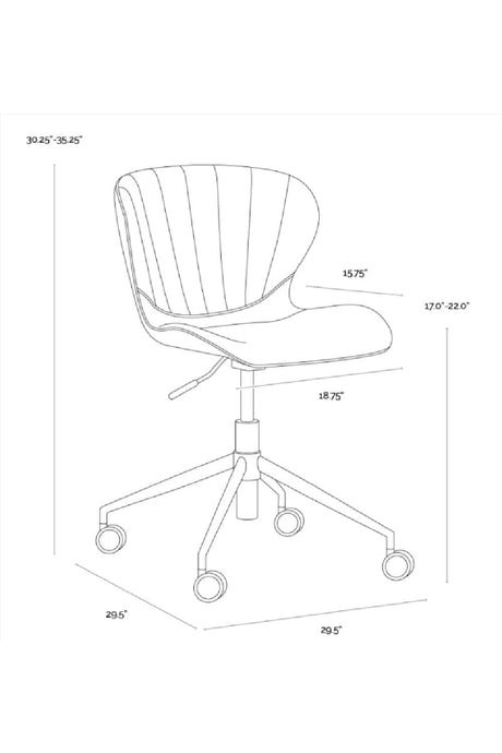 Clamshell Tufted Back by Splendido Arabella Office Chair, alternate view 7