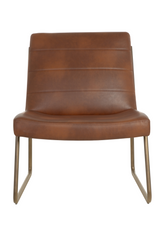 Brown Leather Lounge Chair by Splendido Anton Accent Chair, alternate view 3