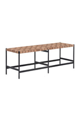 Hand-Woven Leather Bench by Splendido Omari